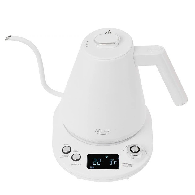 Электрочайник Adler AD 1349 1Л 900Вт Gooseneck с точным контролем температуры White QW-85 Львов - изображение 17