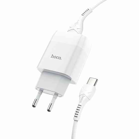 Мережевий зарядний пристрій HOCO C73A Glorious dual port charger set(Type-C) White Київ