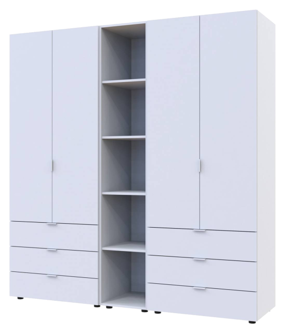 Комплект шаф для одягу Doros Гелар (3 шт.) 193,2х49,5х203,4 см Білий (DRS-011181) Львів - фото 1