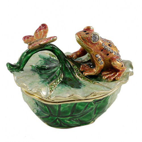 Скринька декоративна Жаба на листочку Київ - фото 1