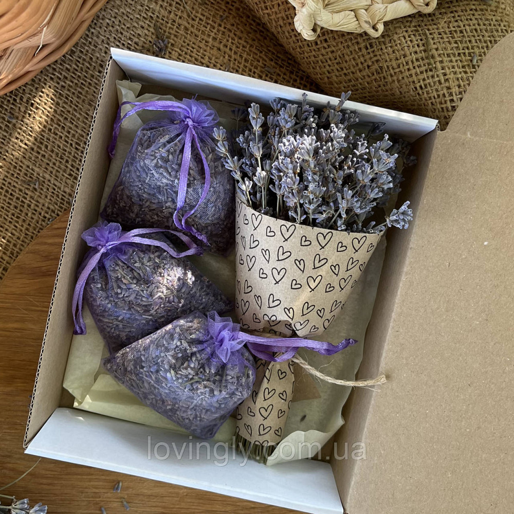 Міні подарунок – букетик лаванди та 3 ароматичні мішечки Ірпінь - фото 1