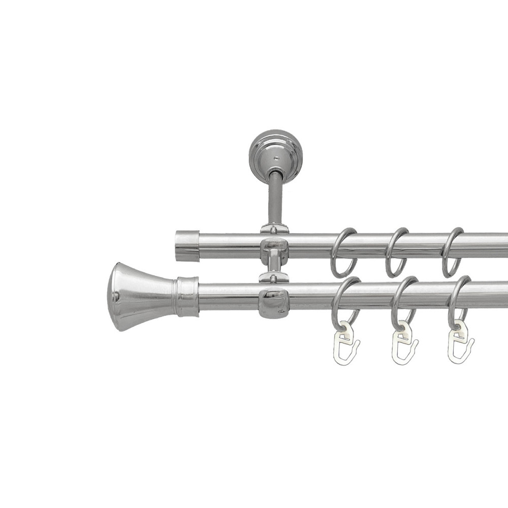 Карниз Orvit Люксор металевий дворядний відкритий Хром 16\16 мм 200 см (7387758) Львов - изображение 1