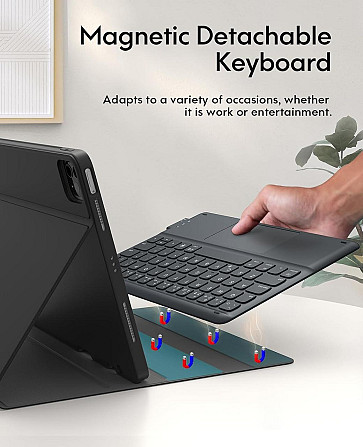 Чехол-книжка с клавиатурой для iPad Air 11-inch(M2) 2024/ iPad Air 5 2022/Air 4 2020 10.9/iPad 4-го покол. 10.9 / iPad Pro 11 2018 Днепр - изображение 3