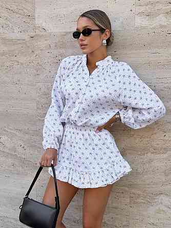 Женское легкое платье-комбинезон с принтом натуральный муслин 42/44, Белый 3 Одесса