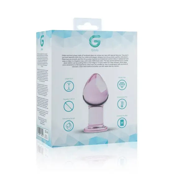 Рожева анальна пробка зі скла Gildo Pink Glass Buttplug Львів
