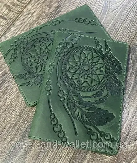 Вінтажна шкіряна обкладинка на паспорт з тисненням Ловця Снов (dreamcatcher) SHVIGEL Київ - фото 18