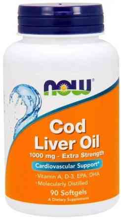 Риб'ячий жир із печінки тріски Now Foods Cod Liver Oil 1000 мг 90 капсул Київ