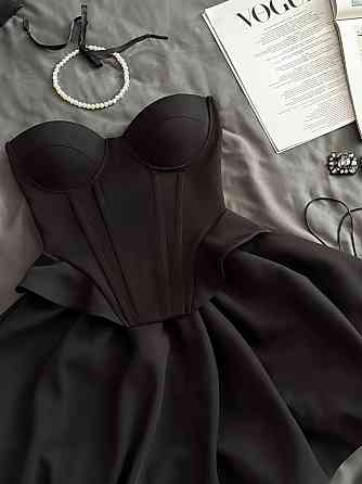 Женское романтическое платье с корсетом костюмка люкс. Черный, 42/44 Одесса