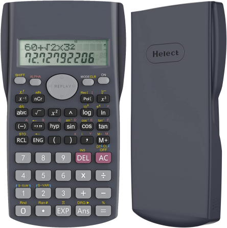 Научный инженерный калькулятор Helect H1002, 2-строчный LCD дисплей, статистика, научные расчеты, черный Киев