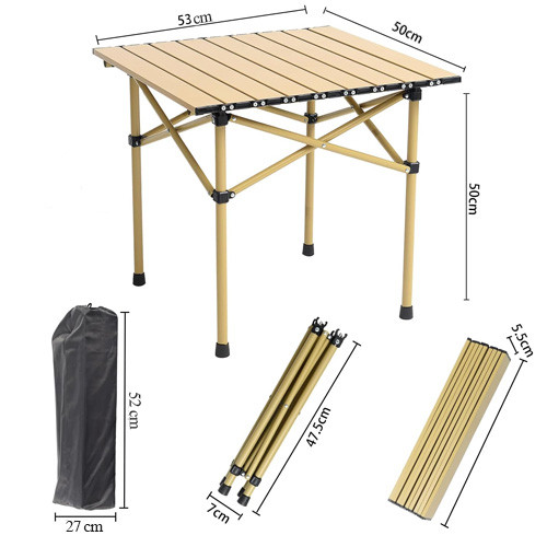 Стол раскладной ламелевый 50x50см походный, металл пластик, в чехле, DC-5009 Вінниця - фото 2