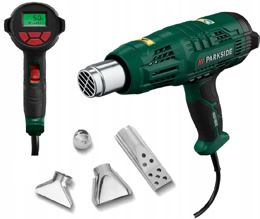 Електричний будівельний фен з дисплеєм 5 режимів і 4 насадками Parkside (PHLGD 2000 C4) Нововолинськ - фото 1