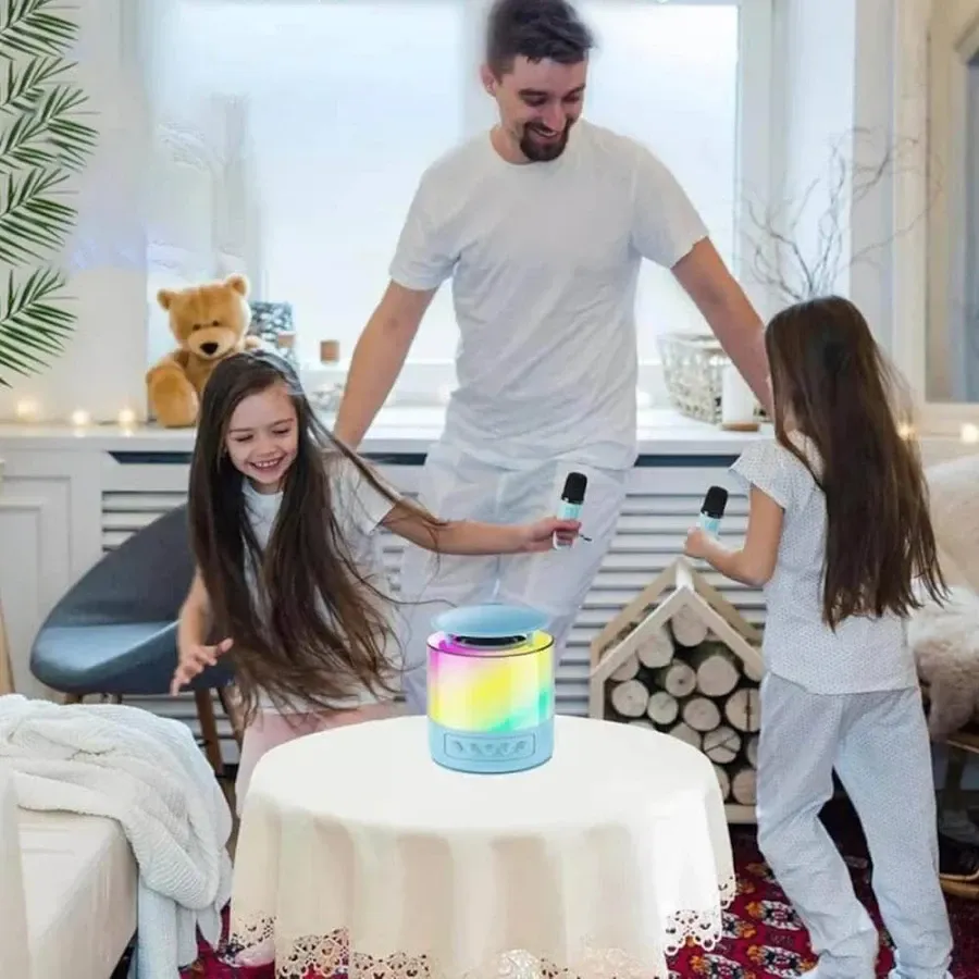 Дитяча караоке-колонка K19 з RGB-підсвічуванням, Bluetooth 5.3, 2 мікрофони, 5 Вт, портативна Одеса - фото 7