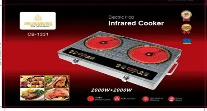 Многофункциональная инфракрасная плита CB-1331, 2 конфорки, сенсор, 2000 Вт, стеклокерамика Одеса - фото 1