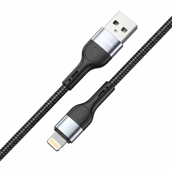 Кабель Winso Pro USB to Lightning TPE+плетіння 1,2м чорний Львів - фото 2