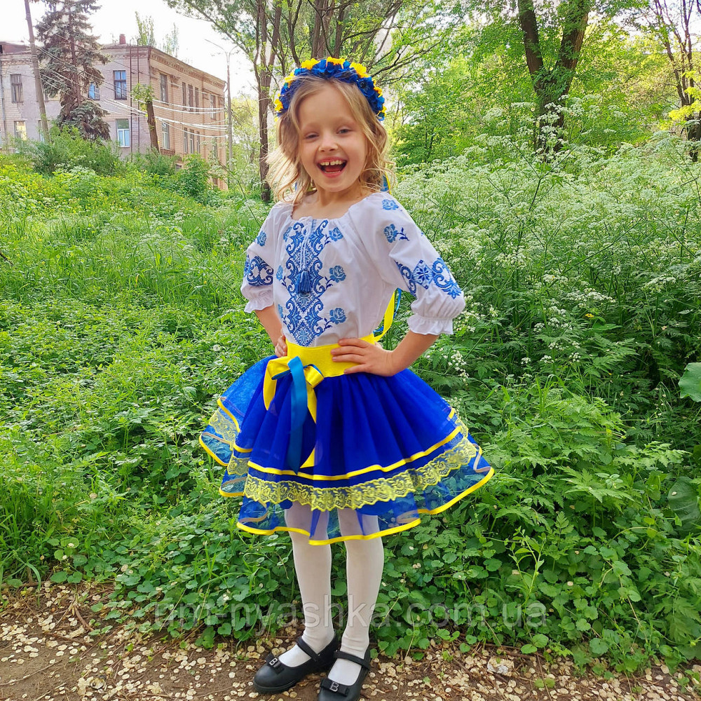 Костюм вишиванка синьо-жовтий для дівчинки "Слава нації" Кривий Ріг - фото 3