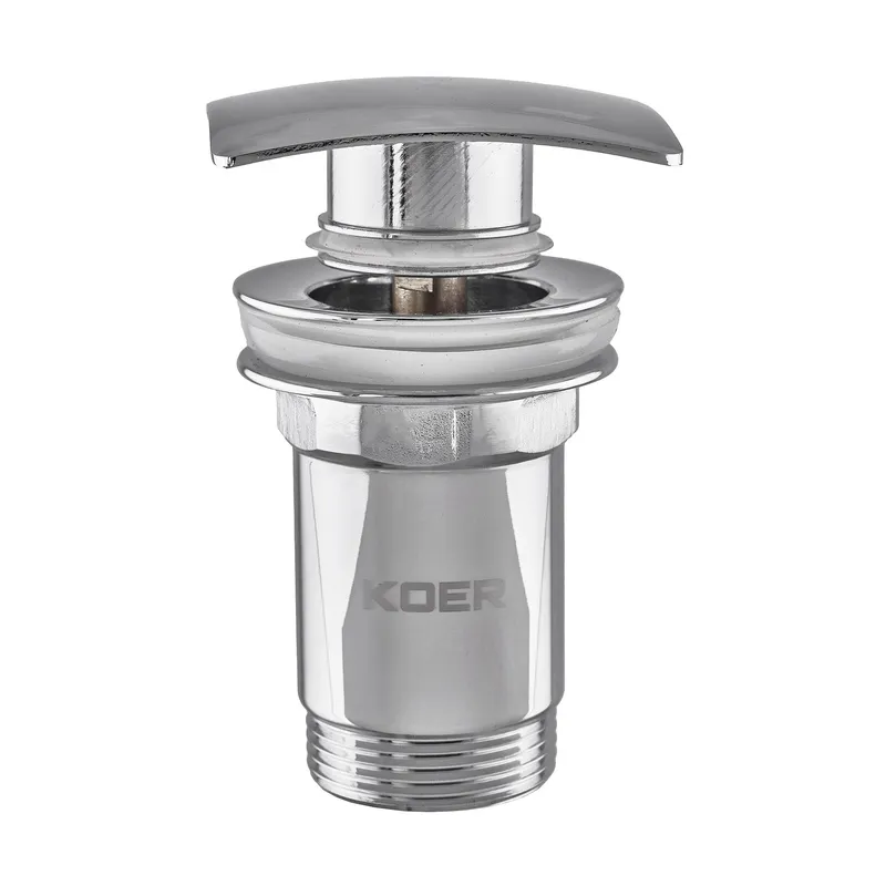 Донный клапан для раковины с переливом Koer PW-04-01 автоматический (Click-Clack) (Цвет хром) 1 1/4'' (KR3398) Киев - изображение 1