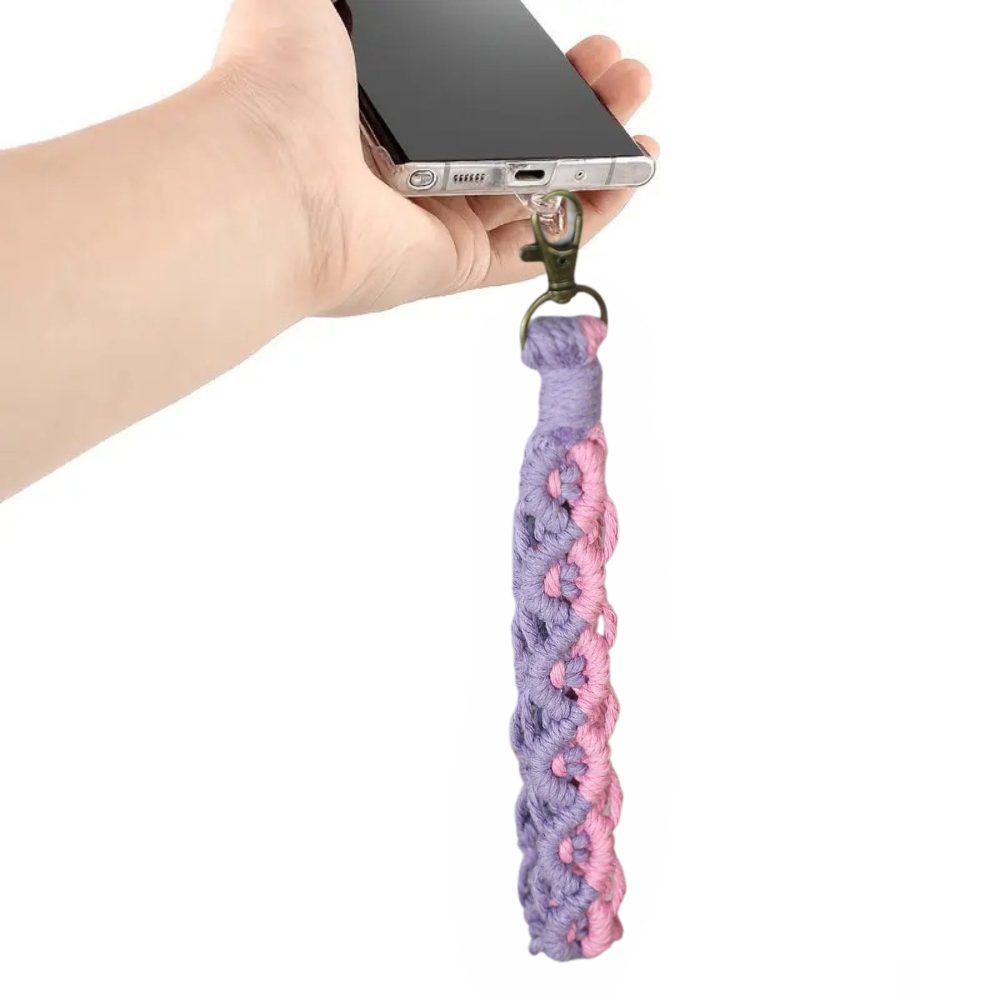 Набір макраме для плетіння і в'язання брелока "Петля" для ключів і аксесуарів 22х3см, фіолетовий з рожевим Кам'янець-Подільський - фото 2