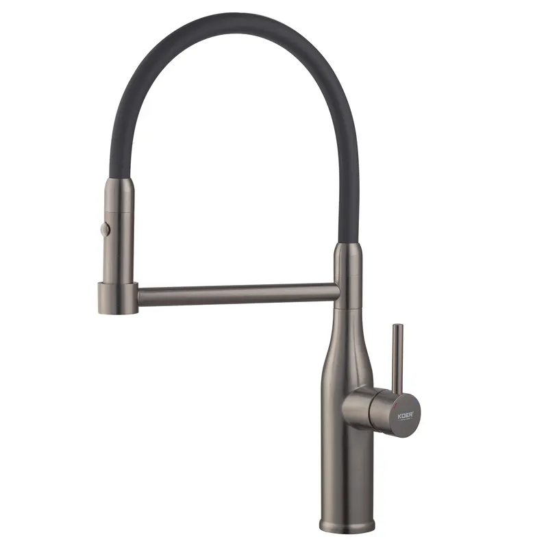 Кухонний змішувач KOER KI-70005-07 з силіконовим виливом з нержавної сталі (KR3389) Харків - фото 1