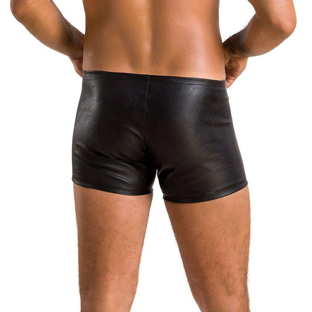Мужские кожаные боксеры с молниями Passion 049 SHORT MATT L/XL Black Sex Aura Киев - изображение 2