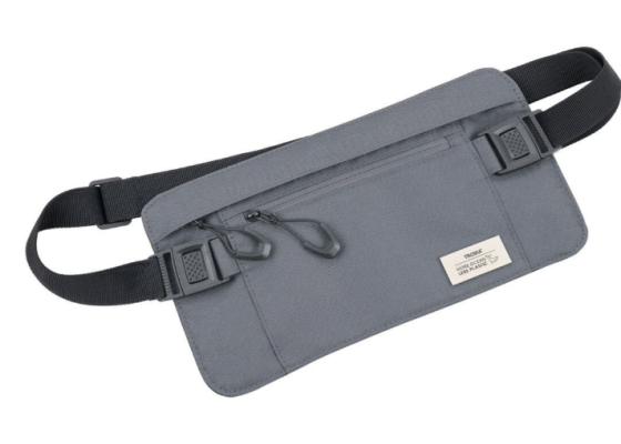 Поясна сумка на блискавці із захистом від зчитування (для RFID-чіпів), сіра Рівне