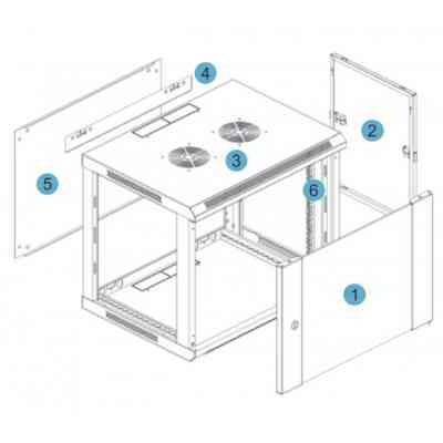 Шкаф настенный Kingda 12U 19" 600x600 RAL9004 (KD-007-6612) Винница