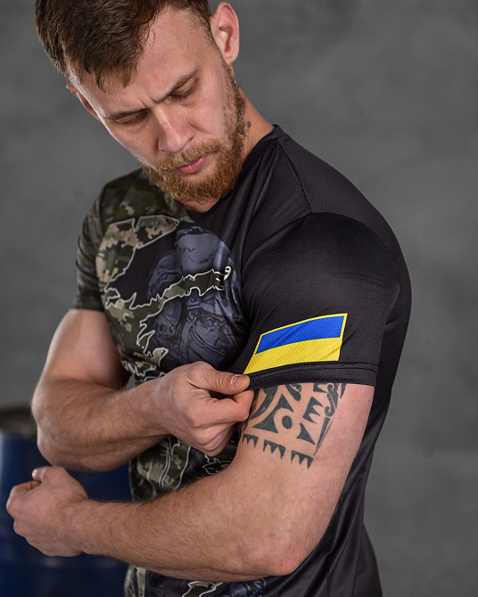 Тактическая мужская потоотводящая футболка с принтом Saint джавелина Одесса - изображение 8