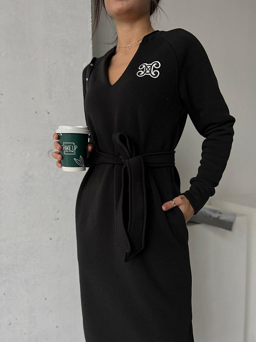 Жіноче тепле плаття тринитка на флісі під пояс. 42-52р. Київ - фото 9