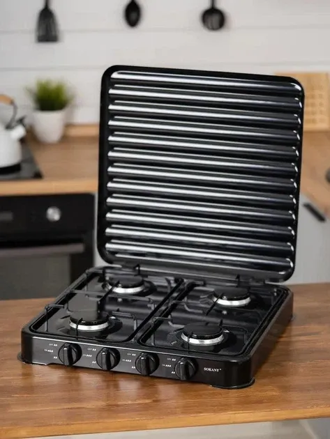 Газовая настольная плита SK-6004 четырёхконфорочная портативная для дома, дачи и кемпинга Одесса - изображение 1