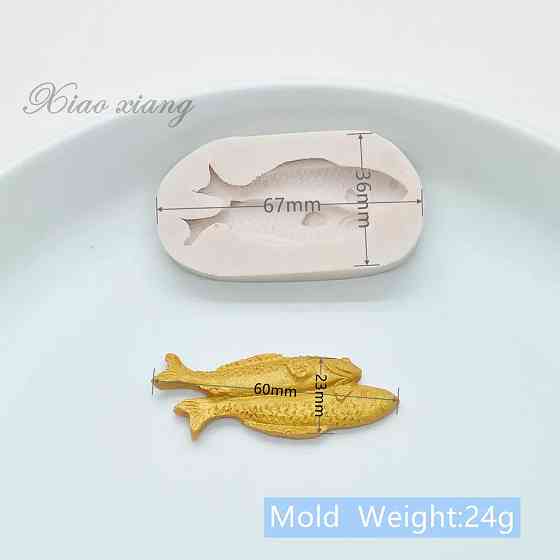Молд силиконовый Рыбки 66 на 36 мм серый Киев