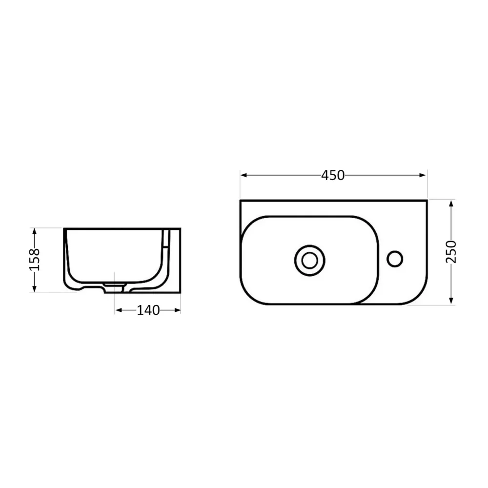 Раковина Qtap Tern 450х250х158 White QT1711H02RW Київ - фото 2
