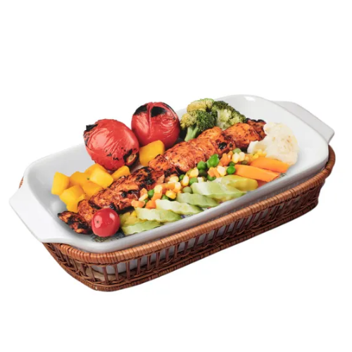 Форма для запікання 1,5л 36*19*5см прямокутна з ротанговим кошиком кераміка 6304 KAMILLE Житомир - фото 2