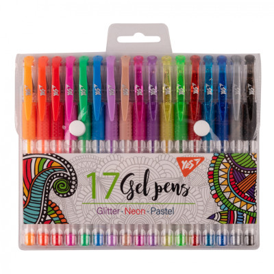 Ручка гелевая Yes набор 17 штук (420434) Винница - изображение 1