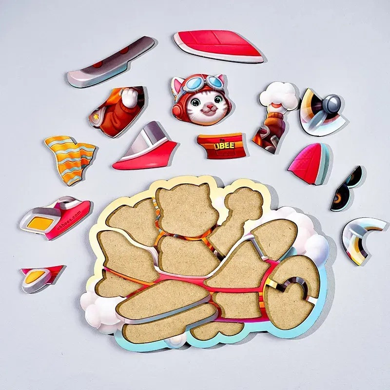 Деревянный контурный пазл 