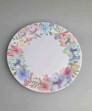 Паперова тарілка з малюнком 18 см "No 4" Квітковий візерунок 10 шт (1 пачка) Харків