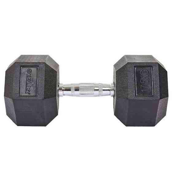 Гантель 17.5 кг цельная шестигранная гексагональная Zelart Киев