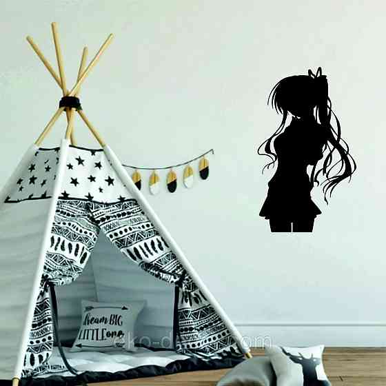 Декоративне настінне Панно «Дівчина» Декор на стіну 70*41 см, Чорний Київ