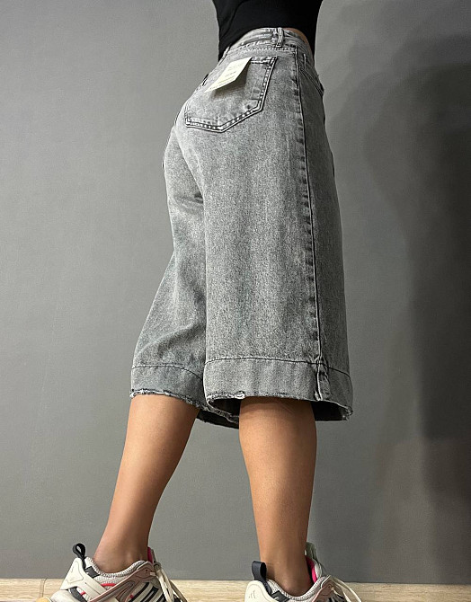 Шорты женские джинсовые Sherocco 391 бермуды длинные с манжетами и стрелкой серые, серый, 27, 27, 75 см, 105 см Киев - изображение 9