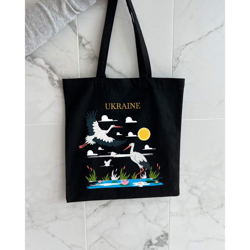 Екошопер BookOpt ВК4065 Ukraine «Журавлі» Символ щастя Чорний Київ - фото 4
