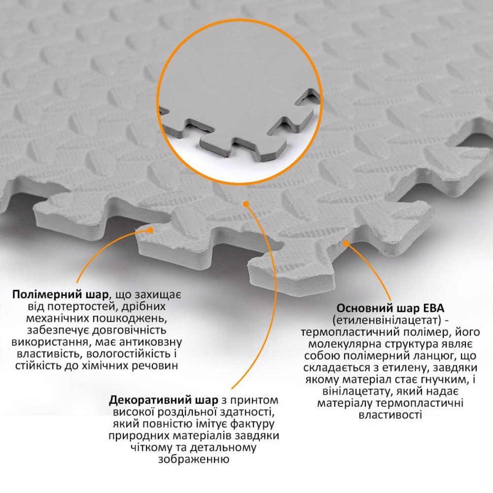 Підлогове покриття 60х60х1см Сіре (D) SW-00002569 Київ - фото 3