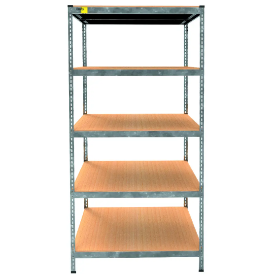 Металевий стелаж Emby Light Series 5 полиць ДСП до 100кг (розмір 2400х900x600) Оцинкований Київ
