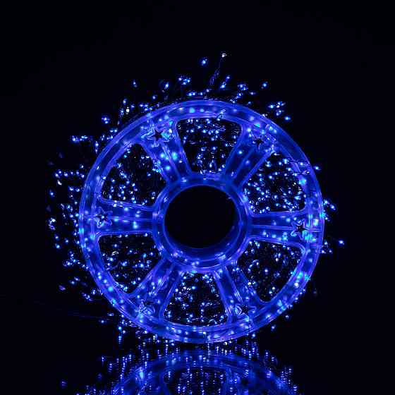 Новогодняя гирлянда Хвойная лапа комнатная роса 100 м 3000 LED зеленый провод Синее сияние D3000L100MGBL SBR Киев