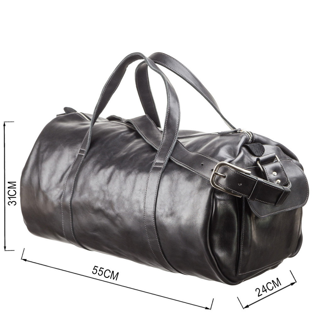 Сумка дорожня шкіряна Чорна (GRANDE PELLE) Київ - фото 17