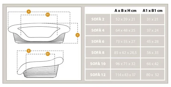 Лежанка - диван для собак і кішок Ferplast Sofa' (Ферпласт Софа) 114 x 83 x 37 cm - SOFA’ 12, Сірий Запоріжжя
