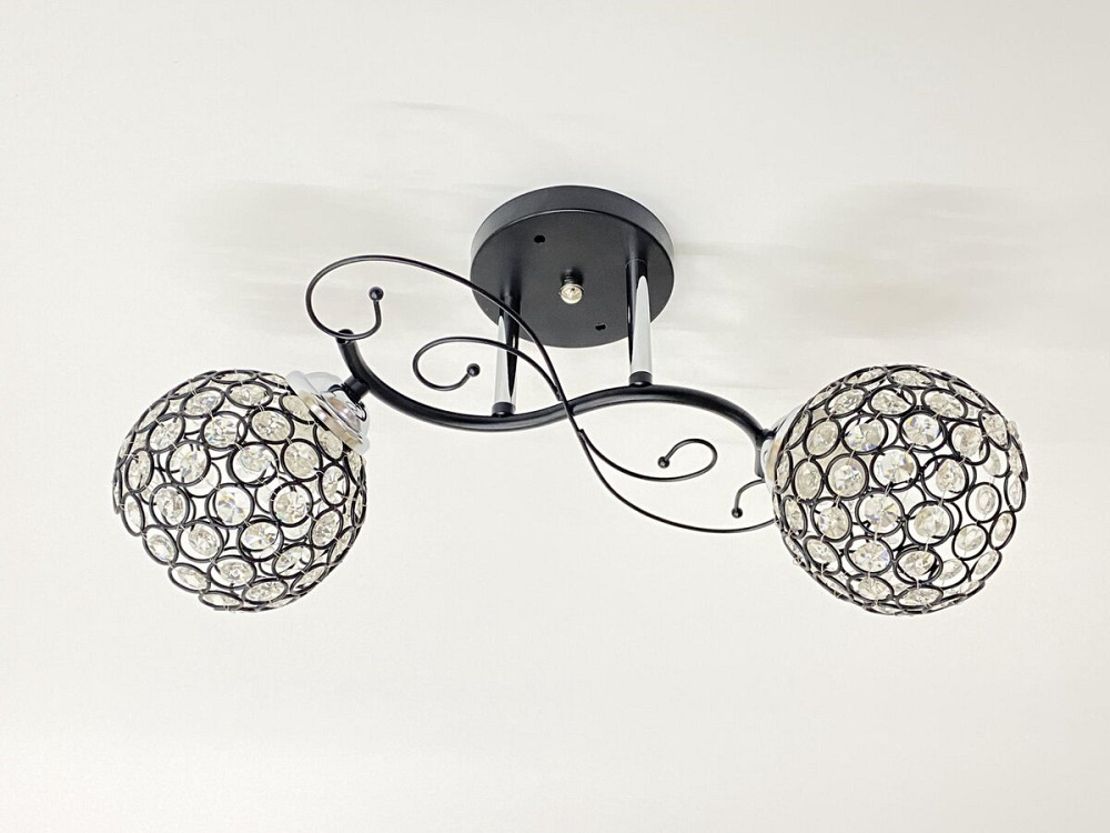 VALESO Люстра на два плафони 2348C/2 Чорний Хром Коломия - фото 1