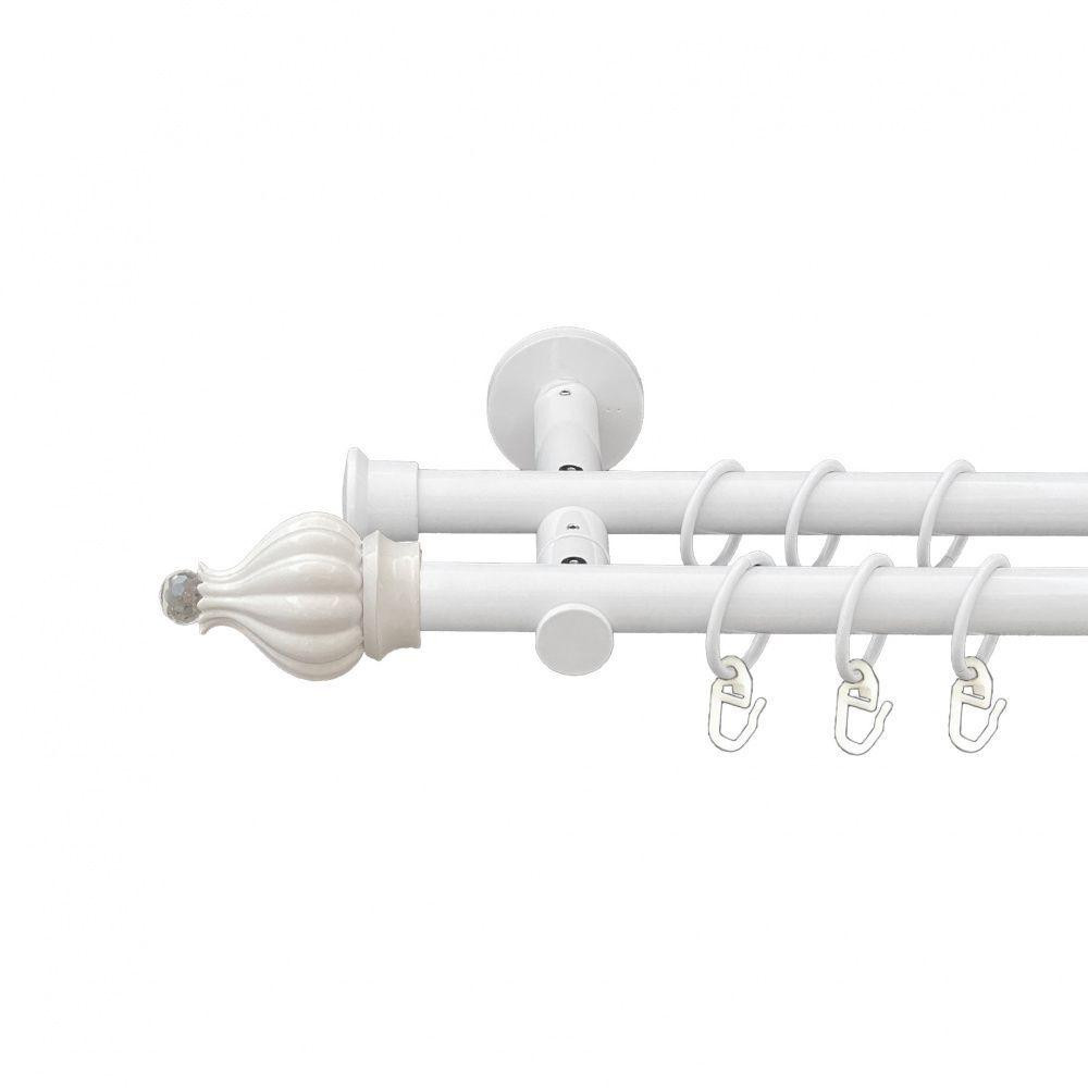 Карниз Orvit Таджа-Кристал металевий дворядний реверсивний гладка труба кільце металеве Арктіс 19\19 мм 300 см (00-00013259) Львів - фото 1