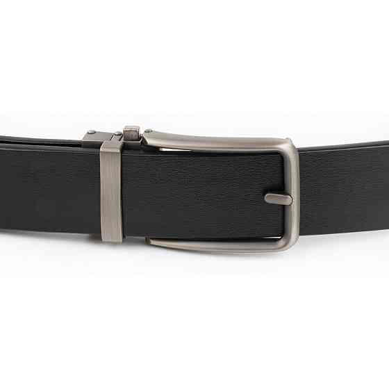 Ремень мужской со стильной пряжкой Vintage 20268 Черный Киев