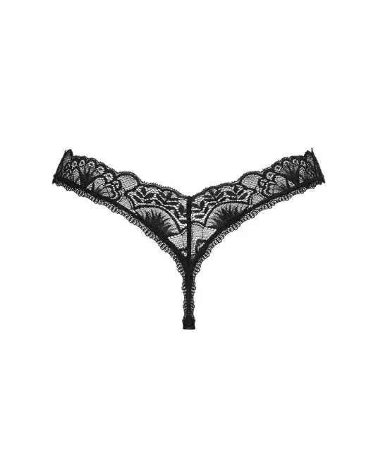 Мереживні стрінги Obsessive Donna Dream thong XS/S Black, низька посадка Львів - фото 4