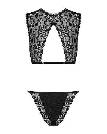Комплект кружевного белья Obsessive Elisetta set Black L/XL Sex Aura Киев