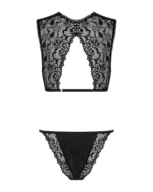 Комплект кружевного белья Obsessive Elisetta set Black L/XL Sex Aura Киев - изображение 5