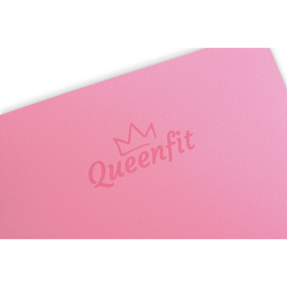 Килимок (мат) для фітнесу та йоги Queenfit Premium TPE 0,6см рожево-фіолетовий Київ